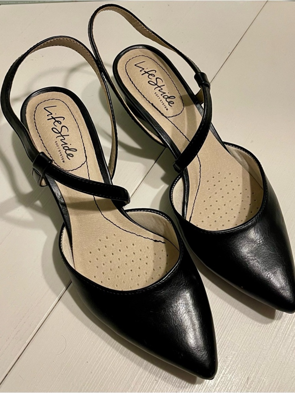 Lifestride Women's Minimalist Slingback Pumps Slip On Black Size 7 Medium